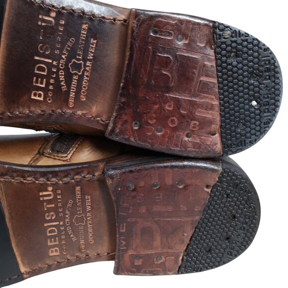 Bed Stu Newark Riding Mid Calf Brown Leather Boots Size 9 Lace Up Western Moto - Picture 8 of 16